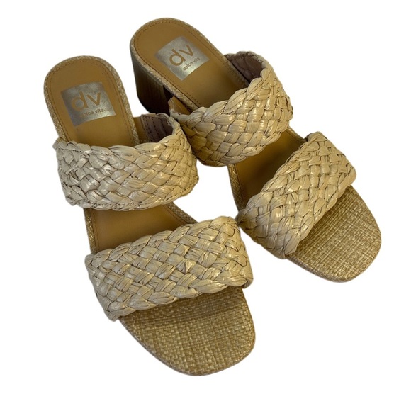 DV Dolce Vita Stacey Women's Braided Tan Beige Block Heel Sandals 7.5 - Picture 3 of 7